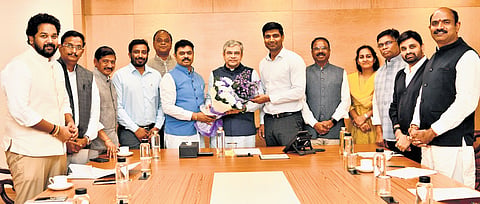 Eluru MP Putta Mahesh Kumar along with other MPs met the Union Railway Minister at Rail Bhavan in New Delhi on Wednesday I Express