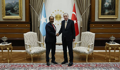 President Recep Tayyip Erdogan greets Ethiopia and Somalia leaders in Ankara. Turkey has been mediating since July 2024 in discussions aimed at resolving their differences.