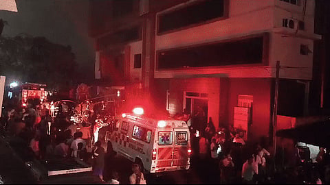 six people, including a young girl and two elderly women, died, and six others were injured after a fire broke out at City Hospital, a private medical facility in Dindigul