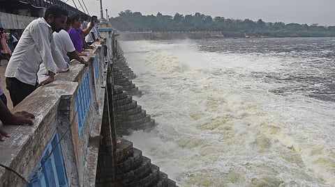 16500 cusecs of surplus water being released from
 poondi reservoir since morning following  the heavy inflow in the 
catchm