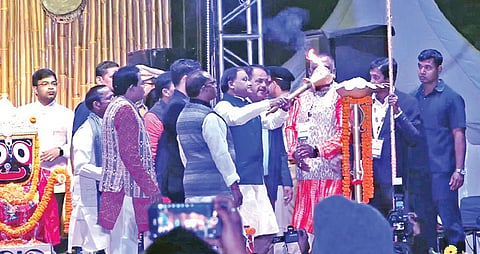 CM Mohan Charan Majhi inaugurating Parab festival in Koraput 