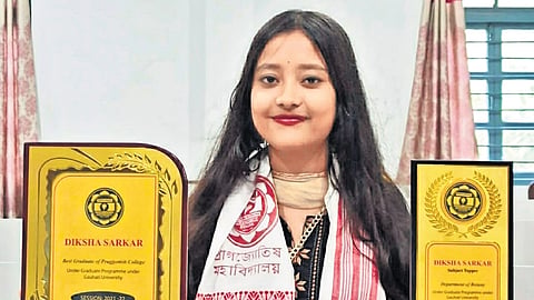 Diksha with her awards 