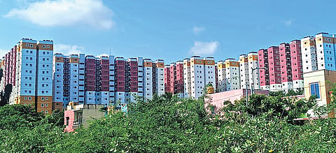 The TNUHDB tenements constructed near Manali New Town 
