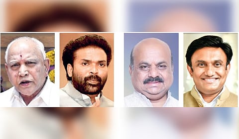 BJP leaders BS Yediyurappa, B Sriramulu, Basavaraj Bommai & Dr K Sudhakar