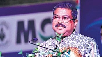 Union Minister Dharmendra Pradhan addressing the gathering on Sunday
