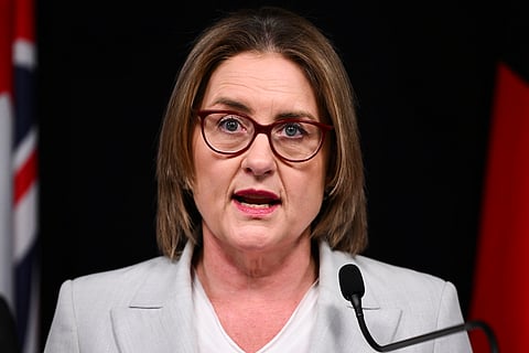 Victorian Premier Jacinta Allan speaks to media during a press conference in Melbourne