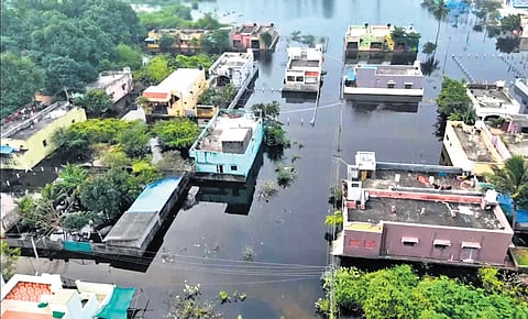 The stagnant water, mixed with sewage, has risen up to four feet due to intermittent downpour in certain areas