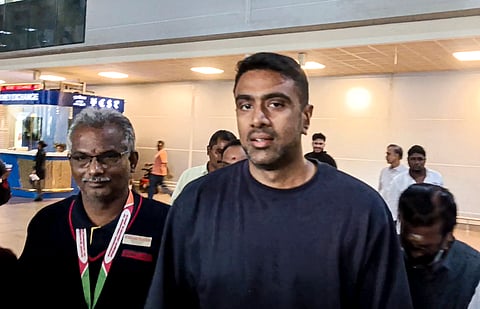 Cricketer Ravichandran Ashwin upon his arrival at the Chennai Airport, Thursday, Dec. 19, 2024. Ashwin returned from Australia after announcing his retirement from international cricket.
