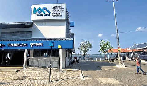 The spot beside the Kumbalam Water Metro station where the bridge is set to land 