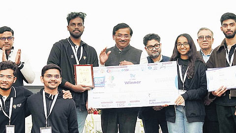 The winning students from SRM University