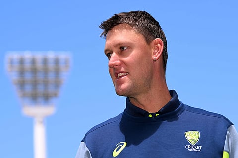 Beau Webster interacting with media at the Melbourne Cricket Ground (MCG)
