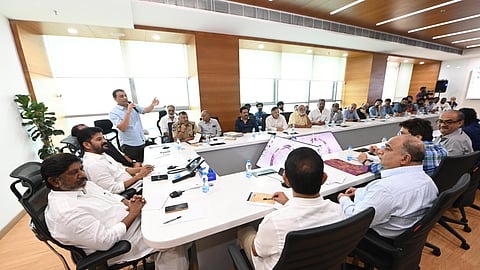 The delegation led by Telangana Film Development Corporation (FDC) chairman Dil Raju met the Chief minister.