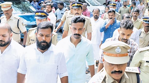 The accused in Periya twin murder case being produced at the CBI court in Kochi on Saturday 
