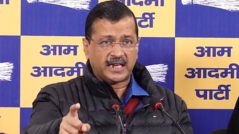 AAP national convenor Arvind Kejriwal addressing a press conference in New Delhi. 