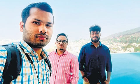  Mrinmoy Kumar (26), Biswajit Baruah (26) and Krishanu Kashyap (25), three friends from northern Assam’s Tezpur city. 