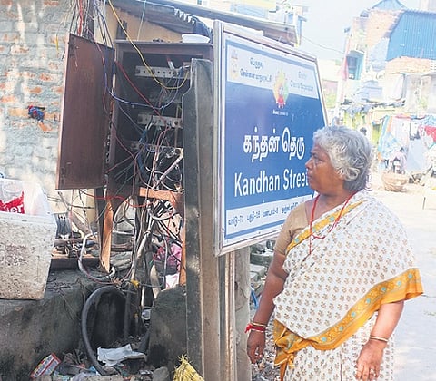 The open junction box located in Kandan Street 