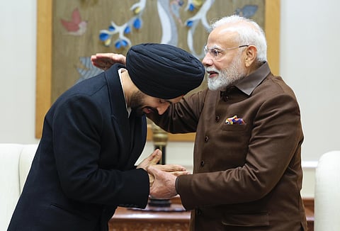 Singer-actor Diljit Dosanjh with PM Modi. 