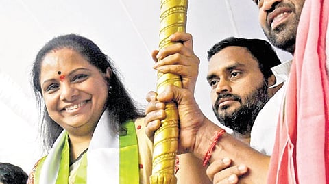 BRS MLC and Telangana Jagruthi founder K Kavitha 
