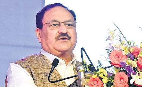 Minister JP Nadda speaks at a function to inaugurate S-VYASA Deemed-to-be University in Bengaluru on Friday