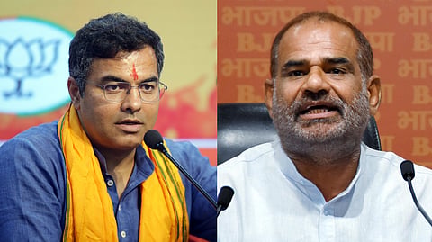 BJP leaders and former Lok Sabha MPs Parvesh Verma (L) and Ramesh Bidhuri (R) feature in the party's first list of candidates for the upcoming Delhi Assembly Elections.