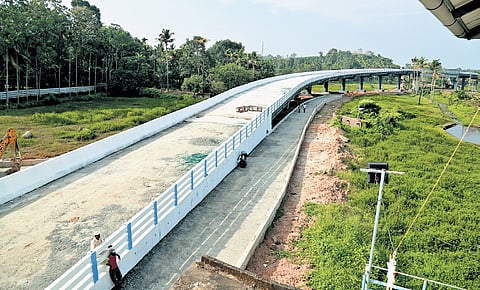 The work on the rail overbridge at Mulanthuruthy is in the final stage 