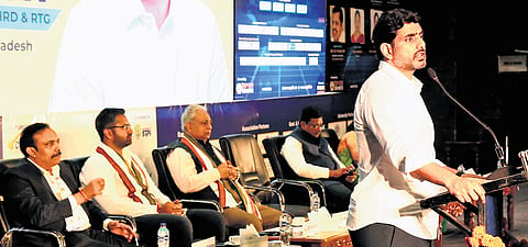HRD Minister N Lokesh inaugurated Andhra Pradesh Digital Technology Summit at the VMRDA Children’s Arena in Visakhapatnam on Wednesday 