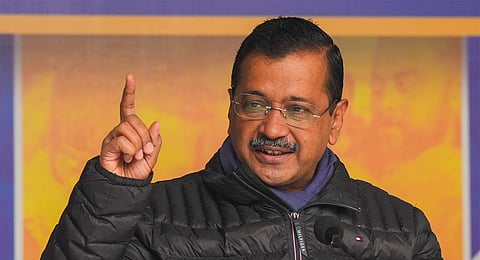 Aam Aadmi Party (AAP) chief Arvind Kejriwal addresses a press conference, in New Delhi, Thursday, Jan. 9, 2025.