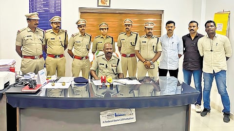 The investigation team along with Aluva DySP Rajesh T R.