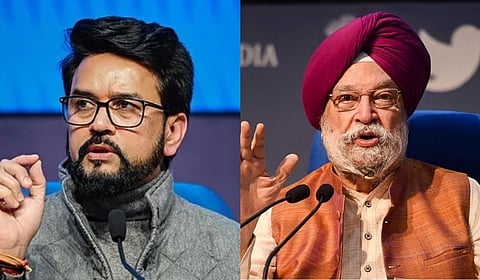 MP Anurag Thakur and Union Minister Hardeep Singh Puri 

Photo | PTI