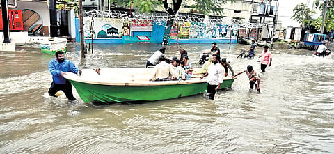 Residents in Chennai being evacuated during Cyclone Fengal last December 