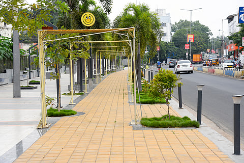 A view of the walking track at Lawsons Road in Tiruchy