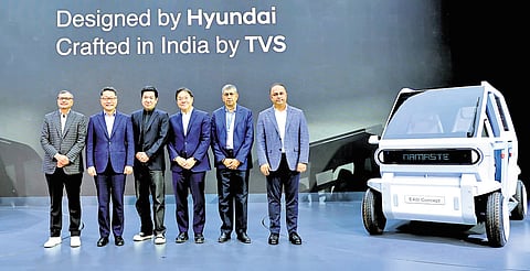 From Left-Right: Tarun Garg, director & COO, HMIL; Unsoo Kim, MD, HMIL; SangYup Lee, exec VP & head of Hyundai and Genesis Global Design, among others 