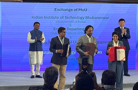Dignitaries present during the MoU signing ceremony in Bhubaneswar
on Friday 