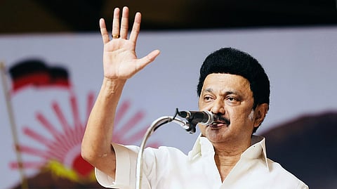 Tamil Nadu Chief Minister MK Stalin addresses the public meeting in Chennai.