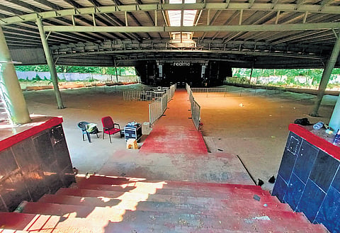 The entrance to the amphitheatre where four students died in a stampede