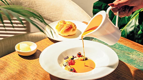 The menu draws inspiration from Indian, European, and Asian flavours, offering a range of familiar and comforting plates. 