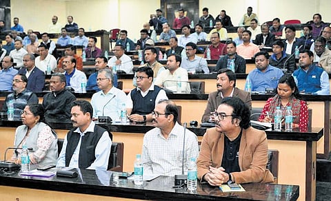 Participants at the industrial safety review meeting on Thursday 