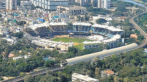 A view of the M A Chidambaram Stadium in Chepauk