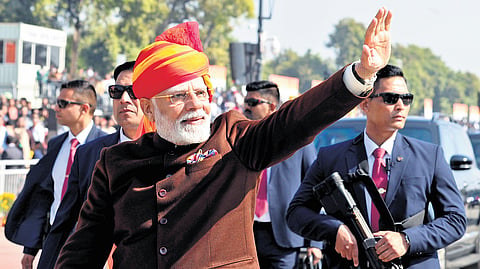  Prime Minister Narendra Modi during Republic Day celebrations.