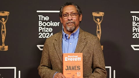 Percival Everett arrives at the Booker Prize award dinner in London, Tuesday, Nov. 12, 2024.