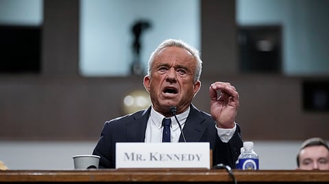 US Secretary of Health Robert F. Kennedy Jr appears before the Senate committee at the Capitol in Washington. 