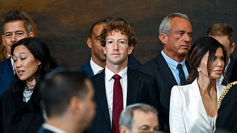 Meta CEO Mark Zuckerberg arrives before the Presidential Inauguration of Donald Trump in the Rotunda of the US Capitol in Washington, Monday, Jan. 20, 2025. 