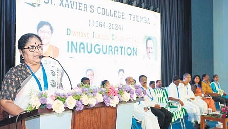 Minister R Bindu inaugurates the diamond jubilee celebrations at St Xavier’s College, Thumba