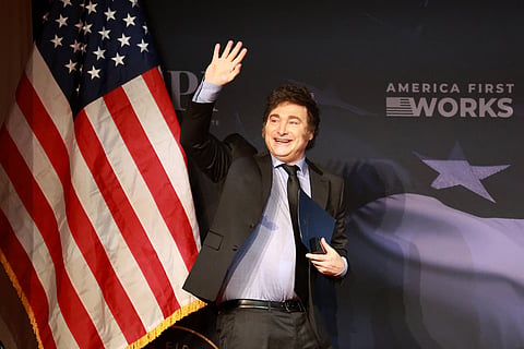 Argentinian President Javier Milei Argentine President Javier Milei attends the America First Policy Institute Gala held at Mar-a-Lago on November 14, 2024 in Palm Beach, Florida. 
