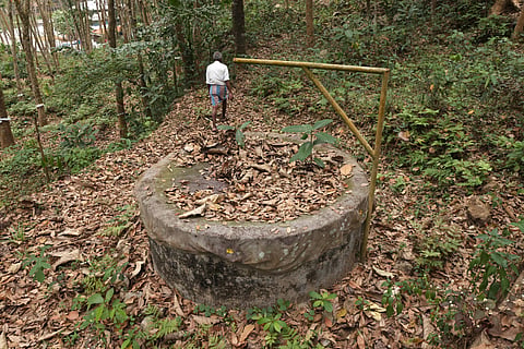 A dried up well in Manickal panchayat