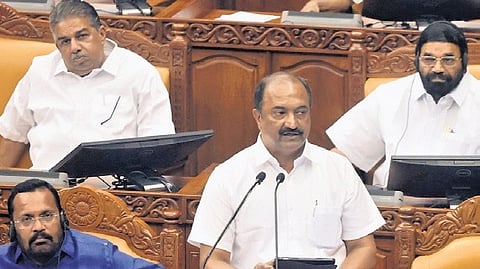 Finance Minister  K N Balagopal presenting the state budget on Friday.