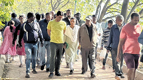 Members of Ulsoor Lake Walkers’ Fraternity with Shivajinagar MLA Rizwan Arshad