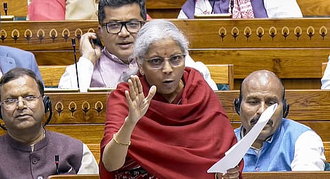 Union Finance Minister Nirmala Sitharaman speaks in the Lok Sabha  