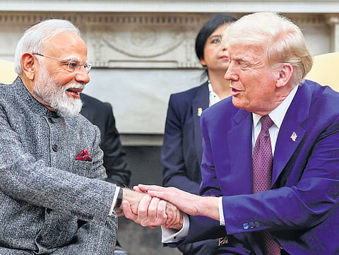 Prime Minister Narendra Modi with US President Donald Trump 