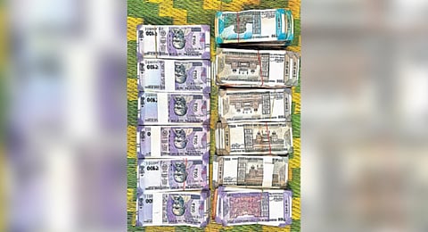 Cash seized from the possession of Batasana panchayat ADEO 
